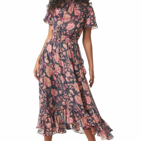 Misa Azura Dress in Floral Dot Print Size Small Flowy